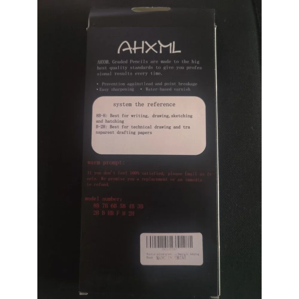 AHXML Sketching Pencil Set 12 Pieces Multi-Grade Graphite HB-8B Black
